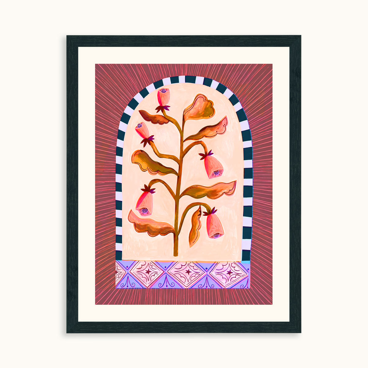 Arch with flower wall art