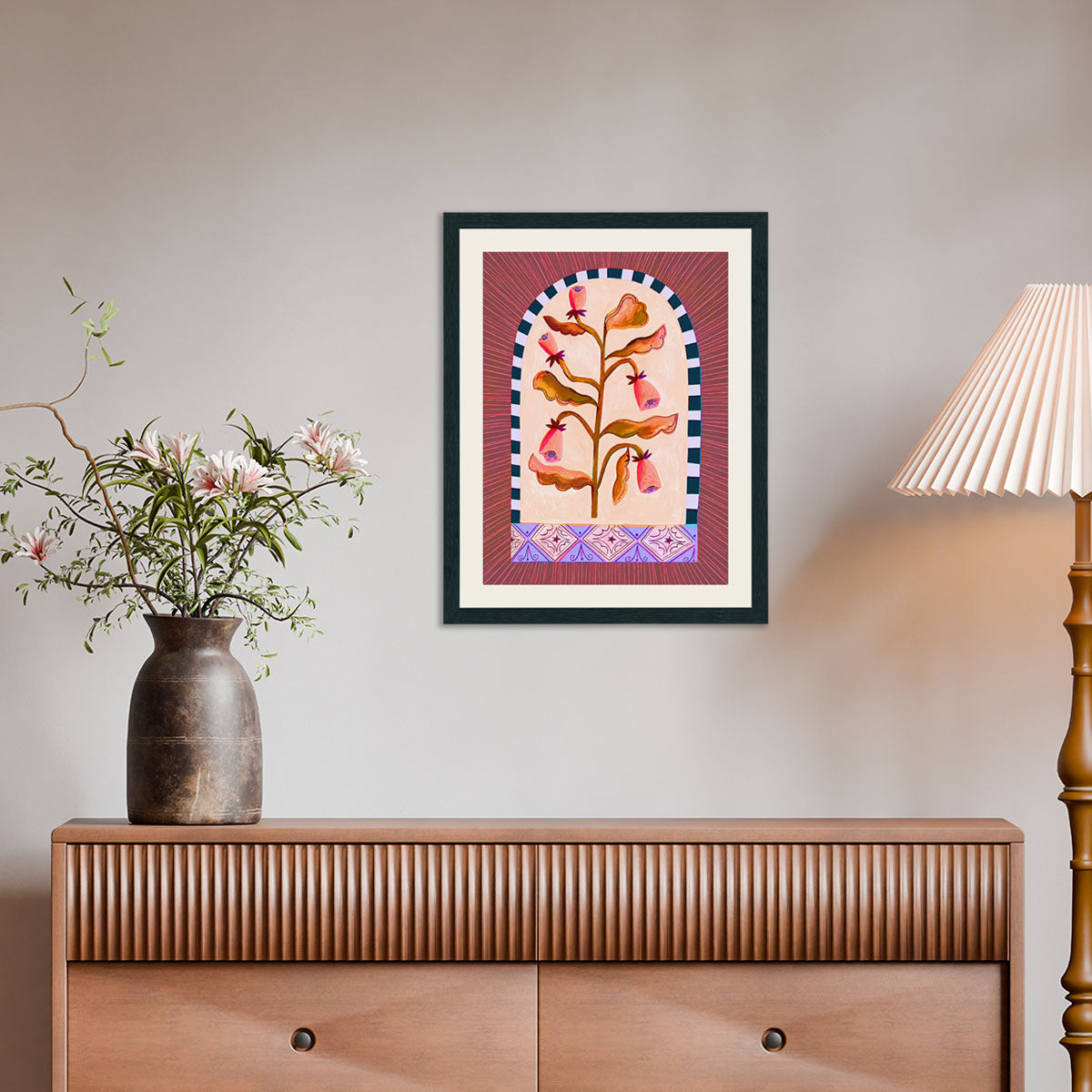 Arch with flower wall art