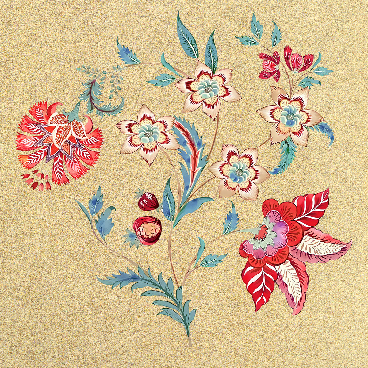 Scarlet Bloom – Traditional Floral Wall Art