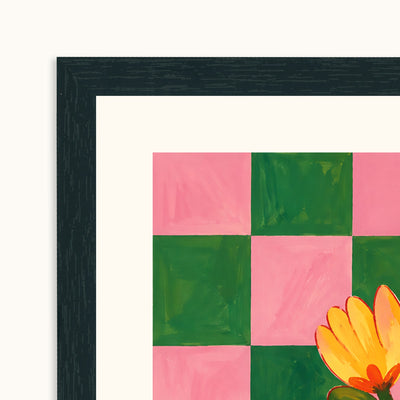 Checks & Flowers wall art