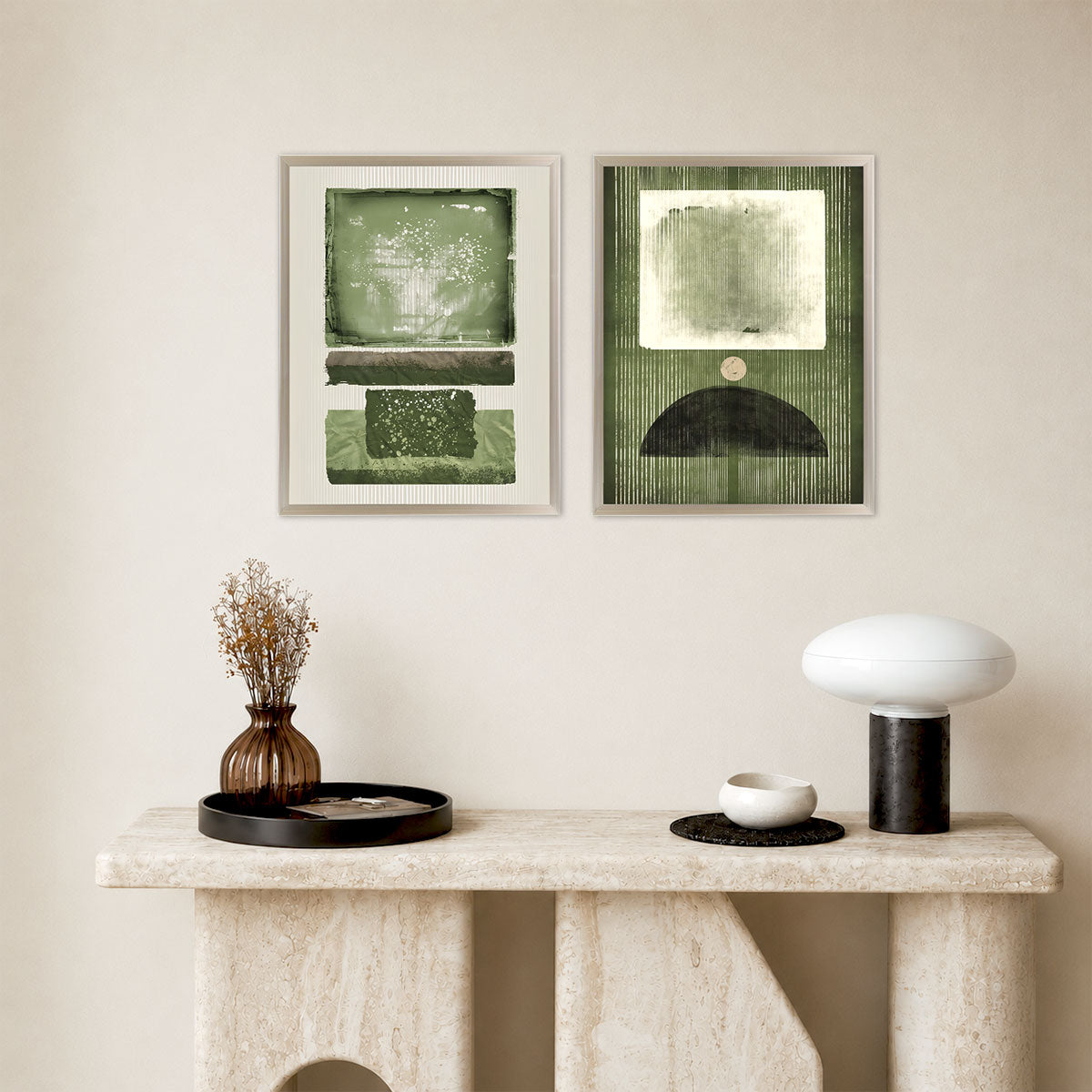 Abstraction in green wall art