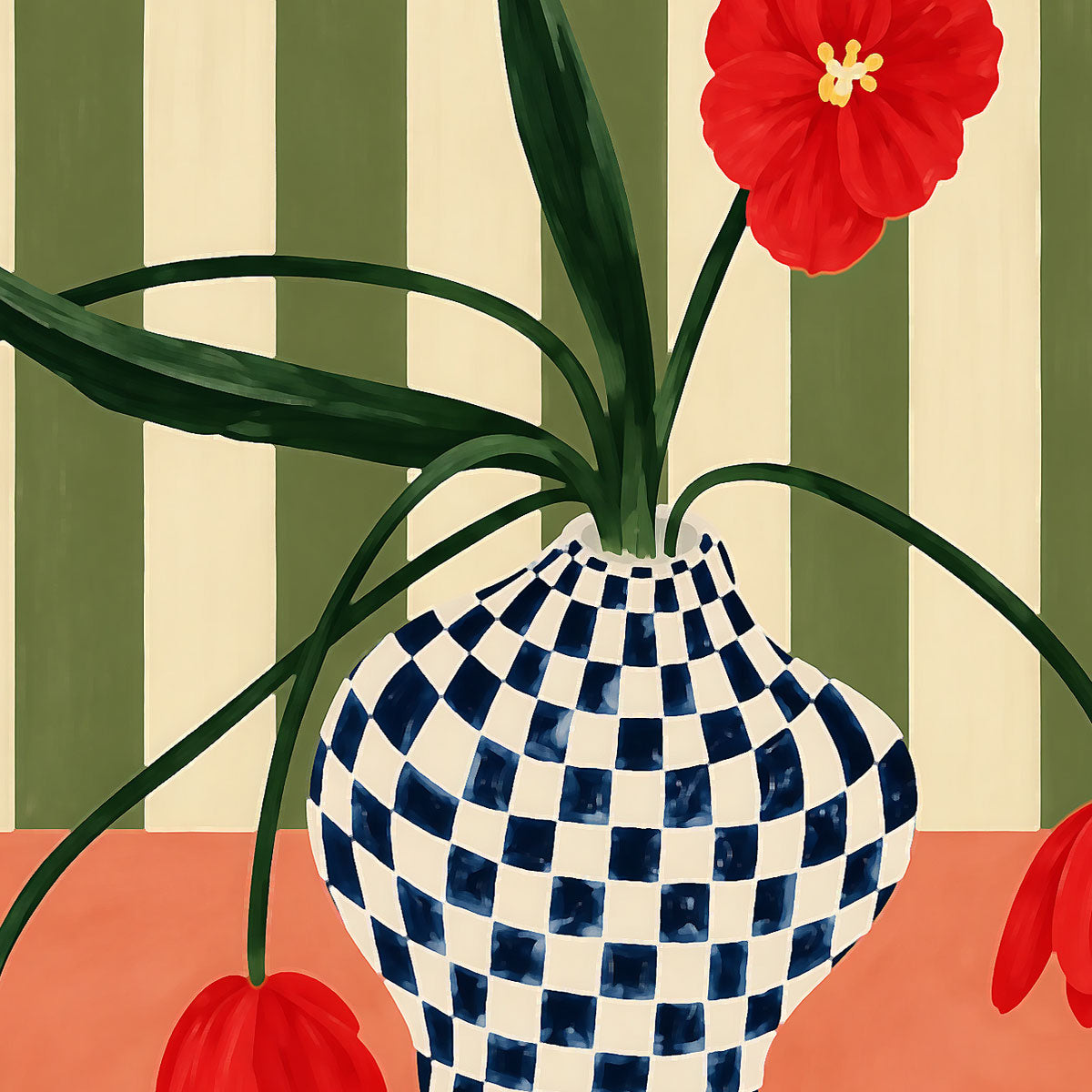 Scarlet Whispers floral wall art