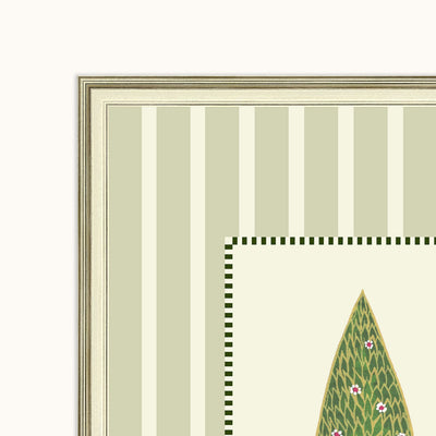 Haritika Indian botanical wall art frame with delicate motifs and champagne colour frame