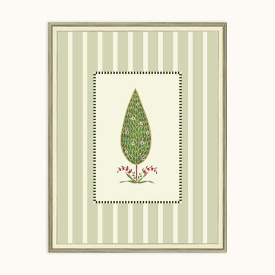 Haritika Indian botanical wall art frame with delicate motifs and champagne colour frame