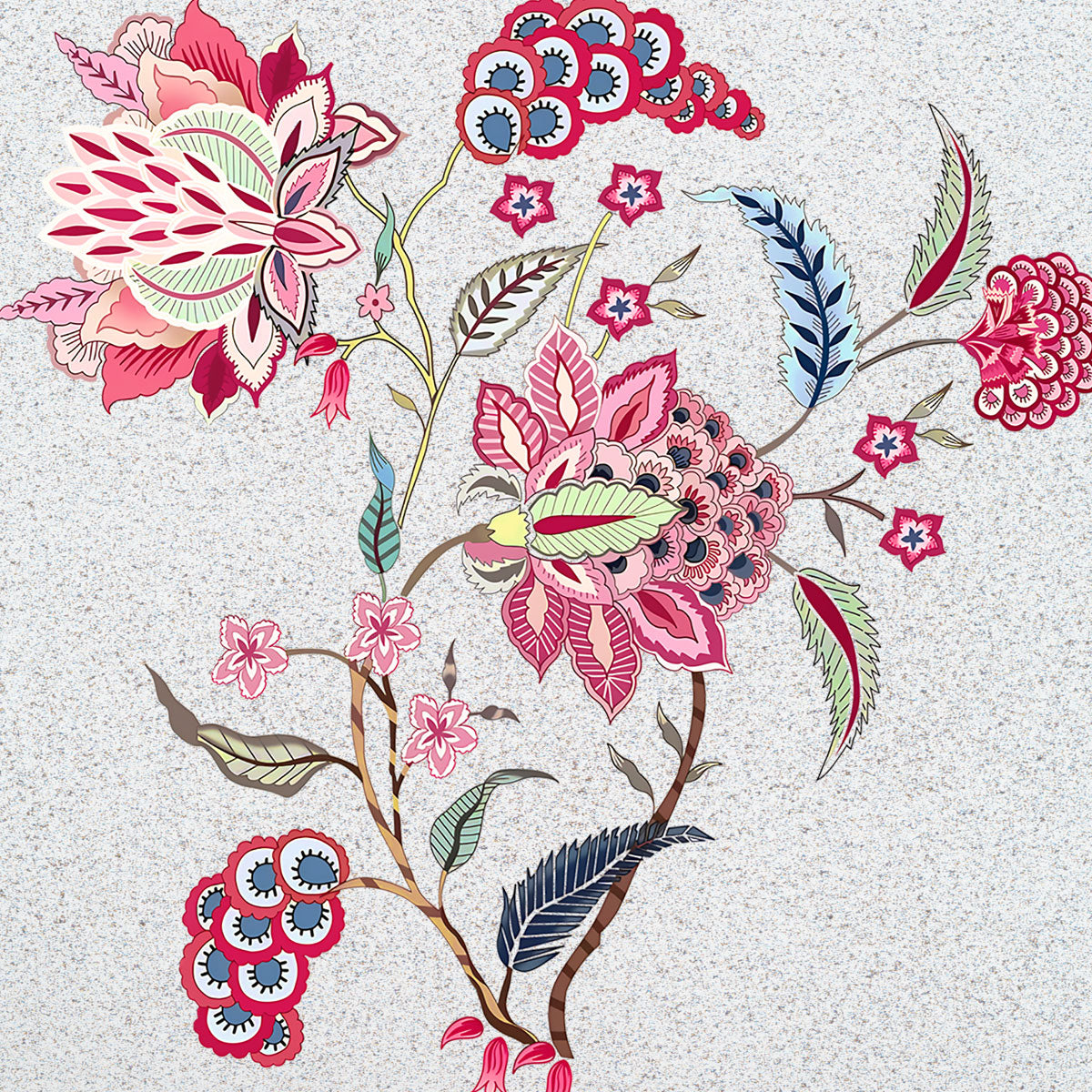Pushp Vilas Indian floral wall art displayed in a home interior