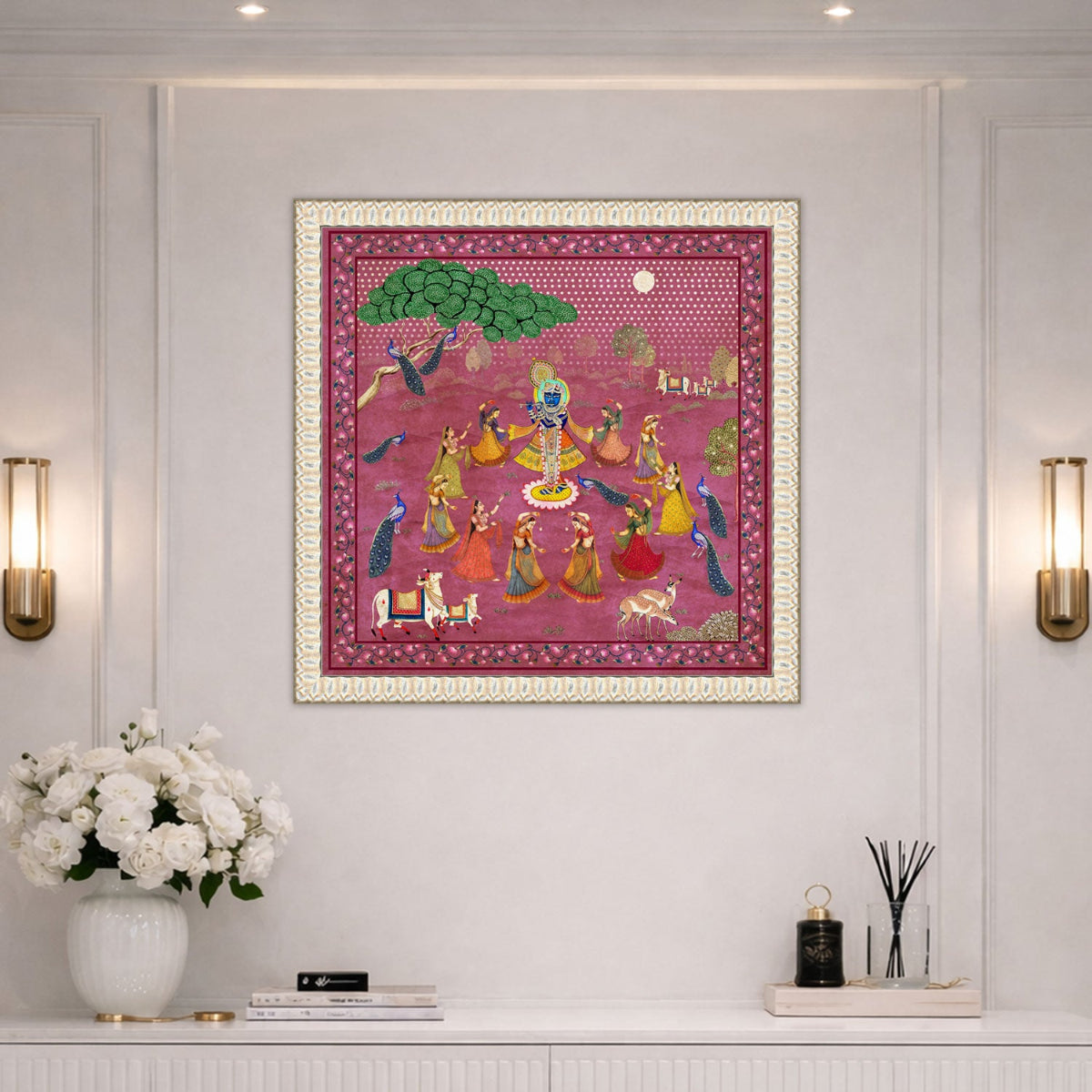Raas Vilas Radha Krishna wall art frame