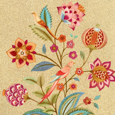 Close-up of the Rangrez artwork showing the gold-coloured frame and textured golden background