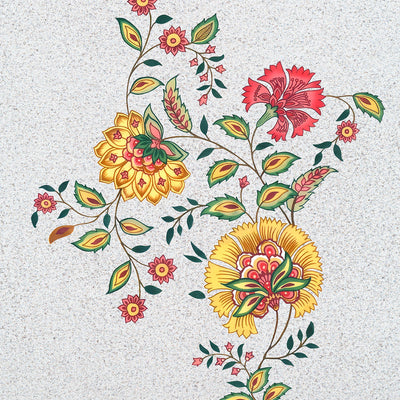 Black-and-silver frame detail of the Vasantika botanical wall art