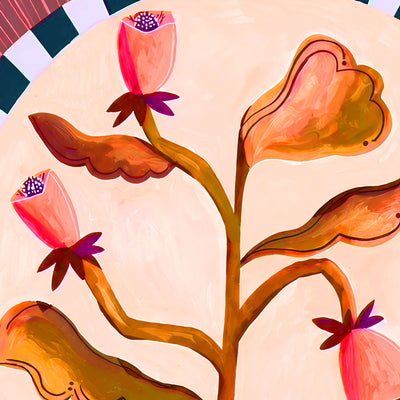 Arch with flower wall art