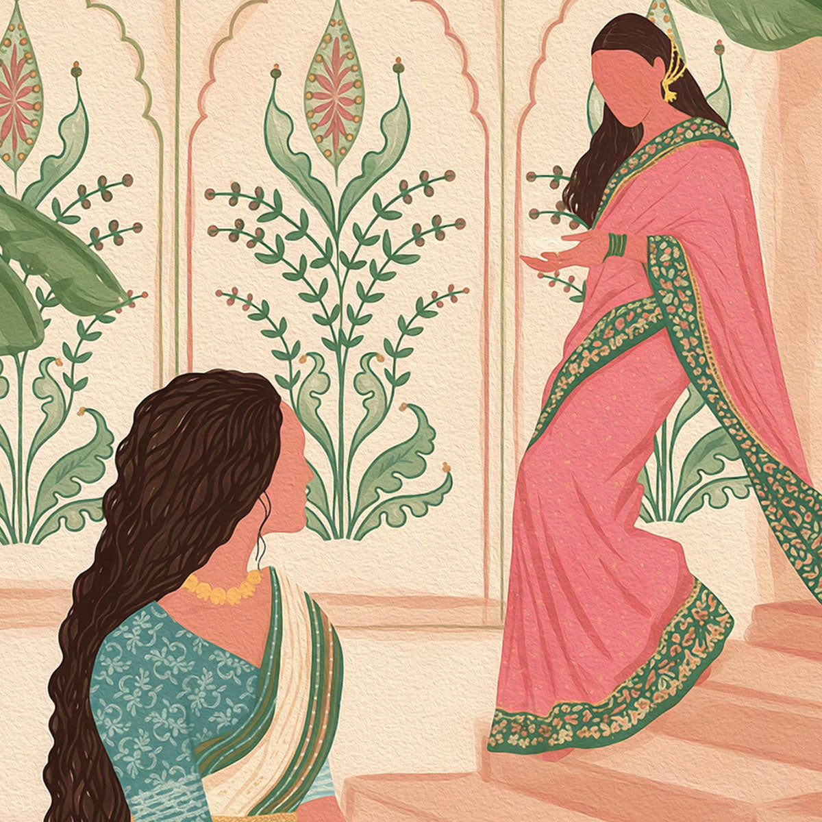 two friends-indian wall art