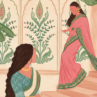 two friends-indian wall art